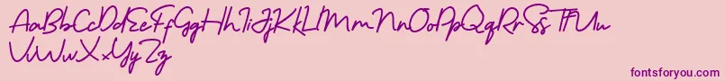 Morning Gold Free-Schriftart – Violette Schriften auf rosa Hintergrund