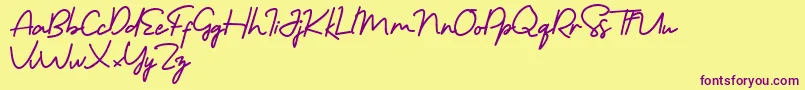 Morning Gold Free Font – Purple Fonts on Yellow Background