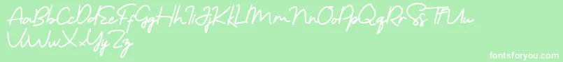 Fonte Morning Gold Free – fontes brancas em um fundo verde