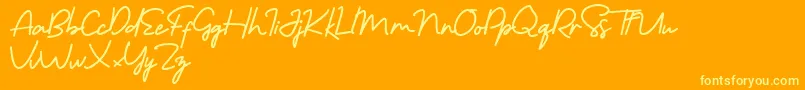 フォントMorning Gold Free – オレンジの背景に黄色の文字