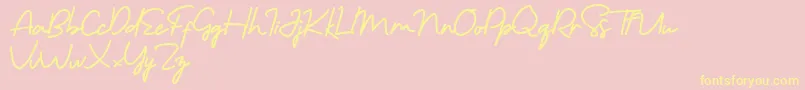 Morning Gold Free Font – Yellow Fonts on Pink Background