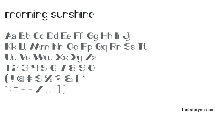 A fonte Morning sunshine – alfabeto, números, caracteres especiais