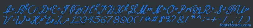 フォントMorning – 黒い背景に青い文字