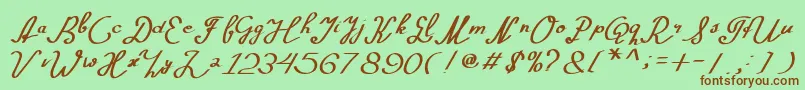 フォントMorning – 緑の背景に茶色のフォント