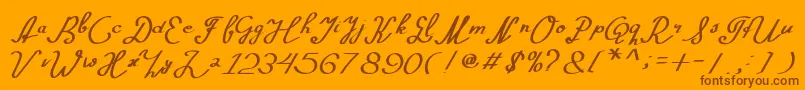 フォントMorning – オレンジの背景に茶色のフォント