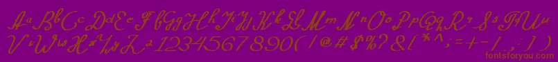 フォントMorning – 紫色の背景に茶色のフォント