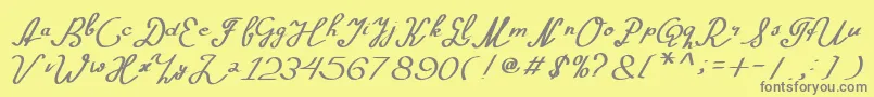 Morning-fontti – harmaat kirjasimet keltaisella taustalla