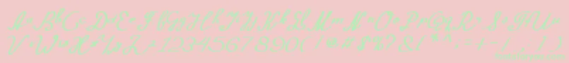 Morning Font – Green Fonts on Pink Background