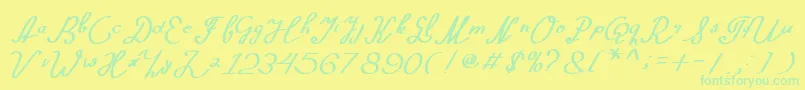 Morning Font – Green Fonts on Yellow Background