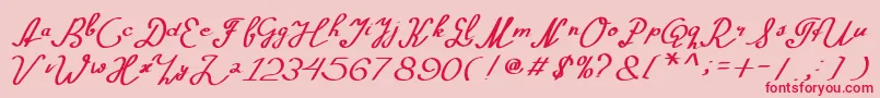 Morning-fontti – punaiset fontit vaaleanpunaisella taustalla