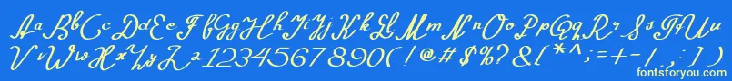 フォントMorning – 黄色の文字、青い背景