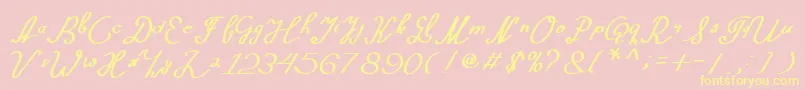 Morning Font – Yellow Fonts on Pink Background