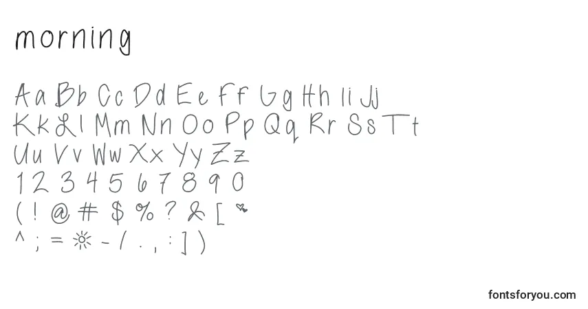 Шрифт Morning (134945) – алфавит, цифры, специальные символы