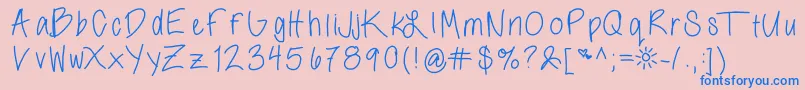 morning Font – Blue Fonts on Pink Background