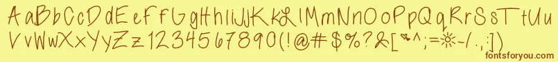 morning Font – Brown Fonts on Yellow Background