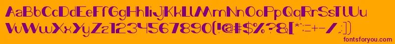 Police MorningSunshine – polices violettes sur fond orange