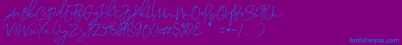 Morosyot Demo Font – Blue Fonts on Purple Background