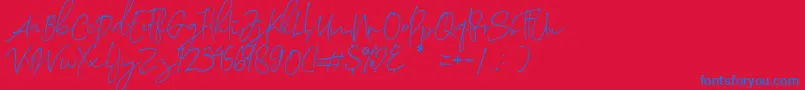Morosyot Demo Font – Blue Fonts on Red Background