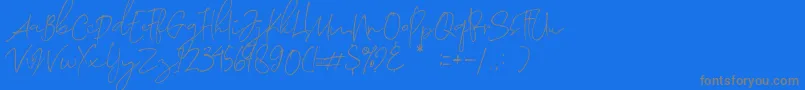 Fonte Morosyot Demo – fontes cinzas em um fundo azul
