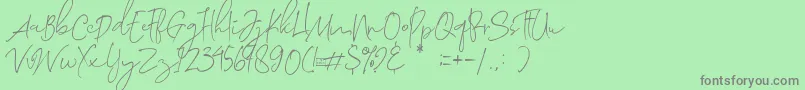 Morosyot Demo Font – Gray Fonts on Green Background