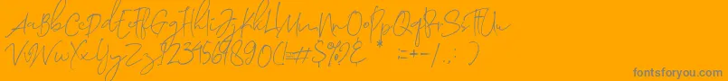 Morosyot Demo Font – Gray Fonts on Orange Background