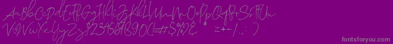 Fonte Morosyot Demo – fontes cinzas em um fundo violeta