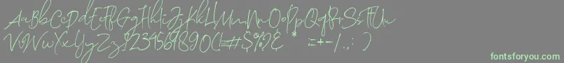 Morosyot Demo-Schriftart – Grüne Schriften auf grauem Hintergrund