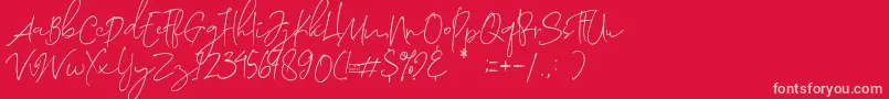 Morosyot Demo Font – Pink Fonts on Red Background