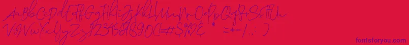 Morosyot Demo Font – Purple Fonts on Red Background