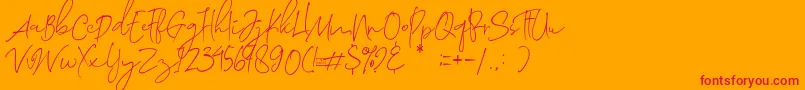Morosyot Demo Font – Red Fonts on Orange Background