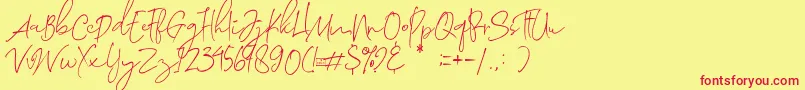 Morosyot Demo Font – Red Fonts on Yellow Background