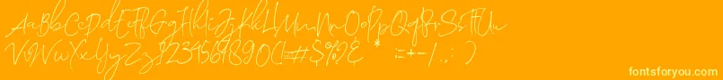 Morosyot Demo Font – Yellow Fonts on Orange Background