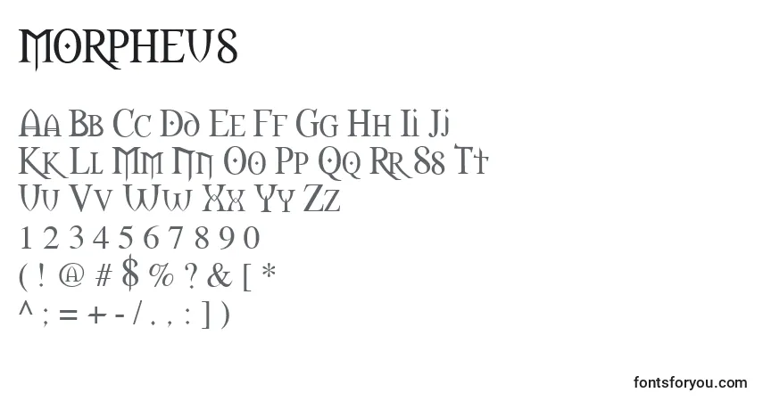 Шрифт MORPHEUS (134949) – алфавит, цифры, специальные символы