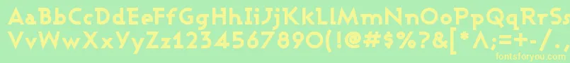 Ashbeb Font – Yellow Fonts on Green Background