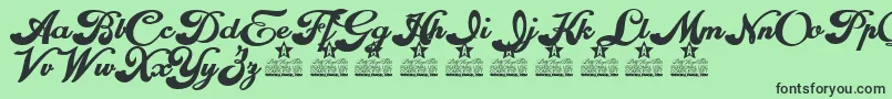 Шрифт Morphine Personal Use – чёрные шрифты на зелёном фоне
