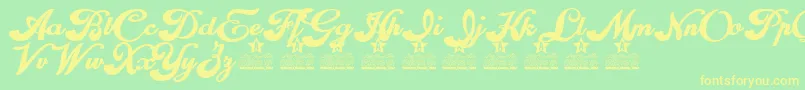 Morphine Personal Use Font – Yellow Fonts on Green Background