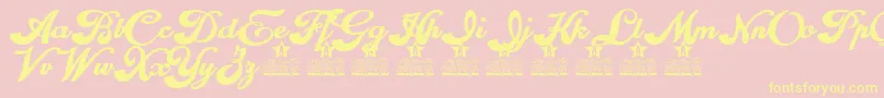 Morphine Personal Use Font – Yellow Fonts on Pink Background