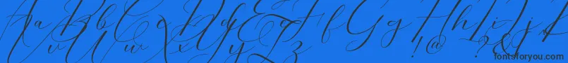 Czcionka Morris Script – czarne czcionki na niebieskim tle