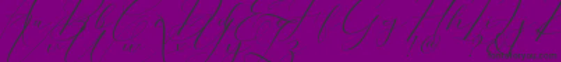 Czcionka Morris Script – czarne czcionki na fioletowym tle