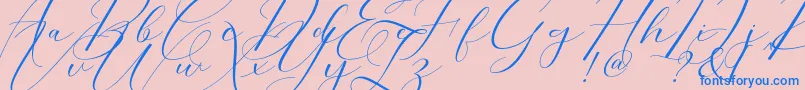 Шрифт Morris Script – синие шрифты на розовом фоне