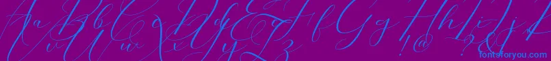 fuente Morris Script – Fuentes Azules Sobre Fondo Morado