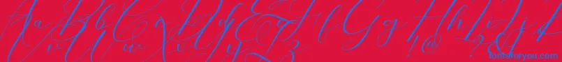 Morris Script Font – Blue Fonts on Red Background