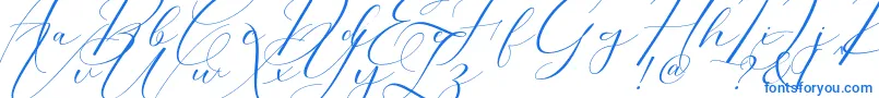 Morris Script-fontti – siniset fontit valkoisella taustalla