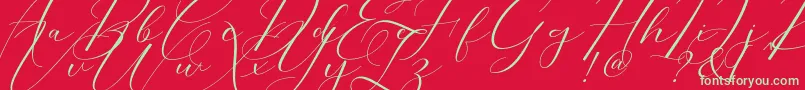 Czcionka Morris Script – zielone czcionki na czerwonym tle