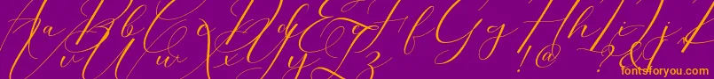 Morris Script Font – Orange Fonts on Purple Background