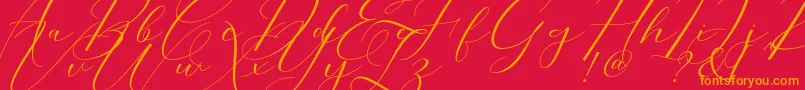 Morris Script Font – Orange Fonts on Red Background
