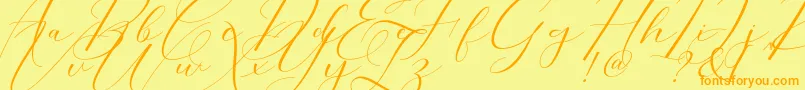 Шрифт Morris Script – оранжевые шрифты на жёлтом фоне