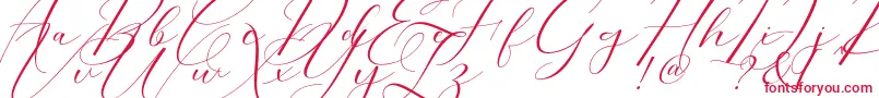 Morris Script Font – Red Fonts on White Background