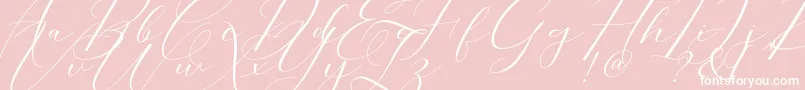 Morris Script-Schriftart – Weiße Schriften auf rosa Hintergrund