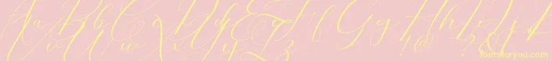 Morris Script Font – Yellow Fonts on Pink Background